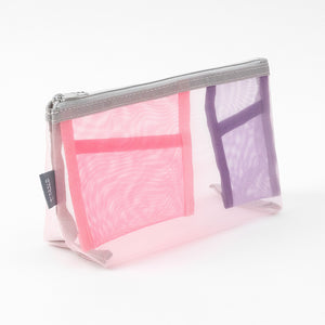 Midori Pen & Tool Pouch Mesh with Gusset - Pink