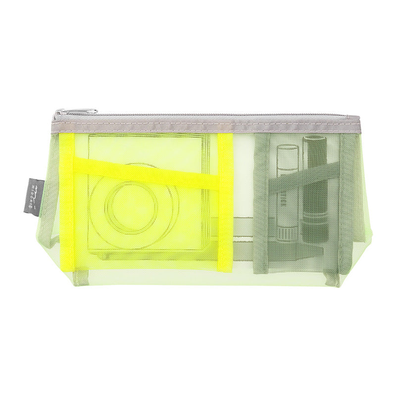 Midori Pen & Tool Pouch Mesh with Gusset - Yellow-Green