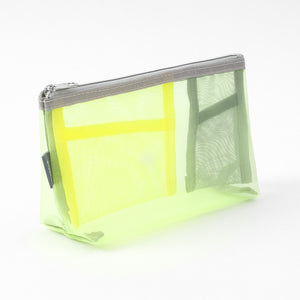 Midori Pen & Tool Pouch Mesh with Gusset - Yellow-Green
