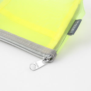 Midori Pen & Tool Pouch Mesh with Gusset - Yellow-Green
