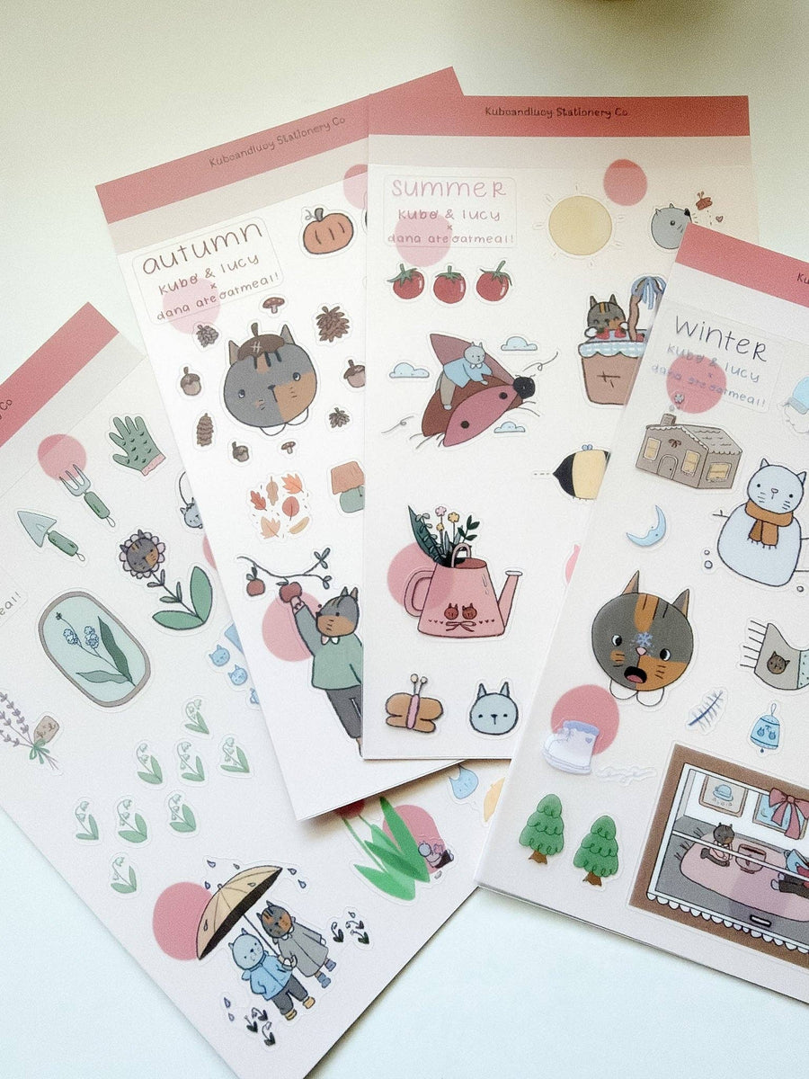 Kuboandlucy x Dana Ate Oatmeal Sticker Sheet - Four Seasons / Winter