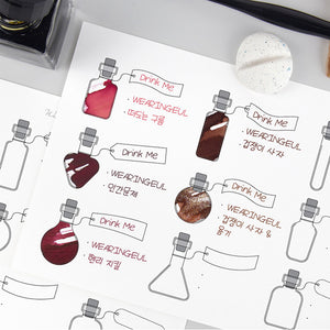Wearingeul A5 Ink Color Swatch Paper - Alice's Potion