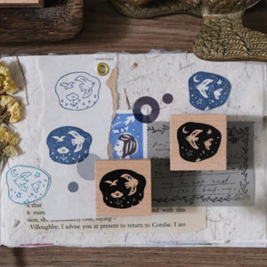 EileenTai.85 Rubber Stamp - Birds Day & Night - Set A