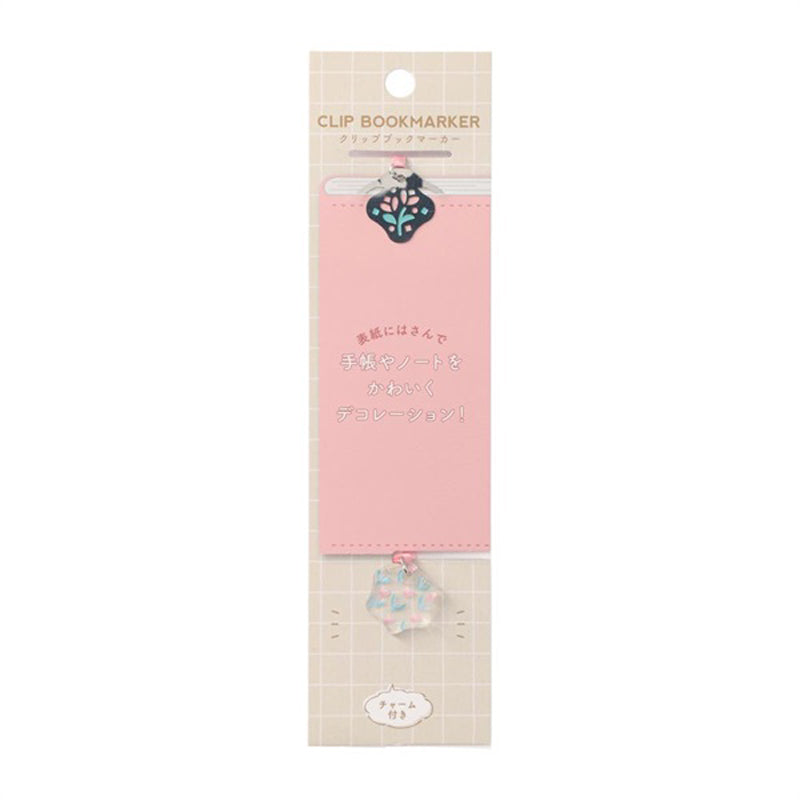 Marks Notebook Deco Clip Bookmark with Charm - Flower for B6