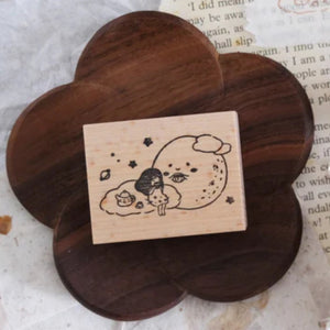 EileenTai.85 Rubber Stamp - Hello Moon Tea Time
