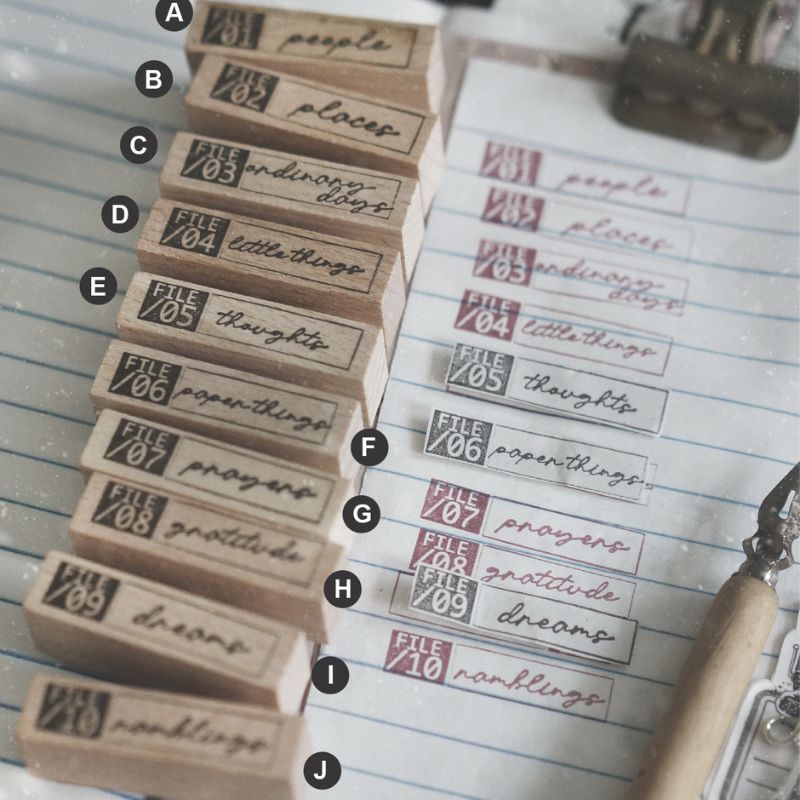 PRE ORDER: Black Milk Project Archive Rubber Stamp - FILE (1.5cm x 4cm)
