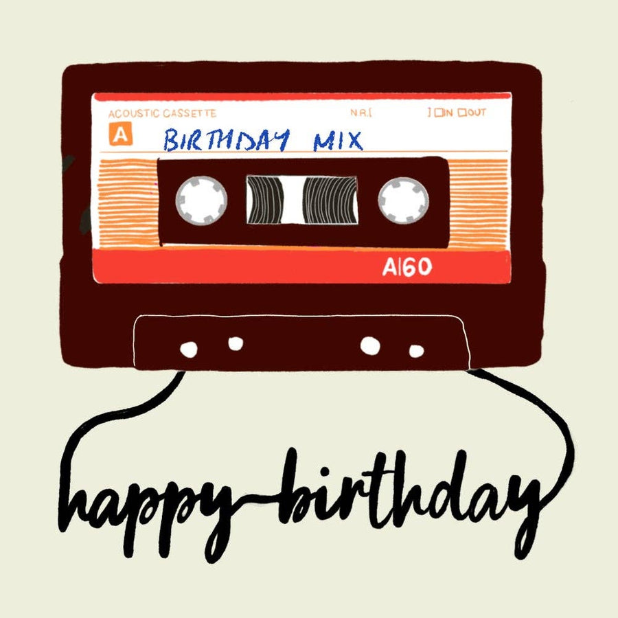 Design Smith - Birthday Mixtape - blank greetings card