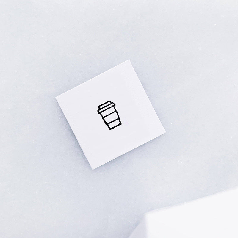 Papergram - Latte Rubber Stamp • Small Coffee Stamp for Planners
