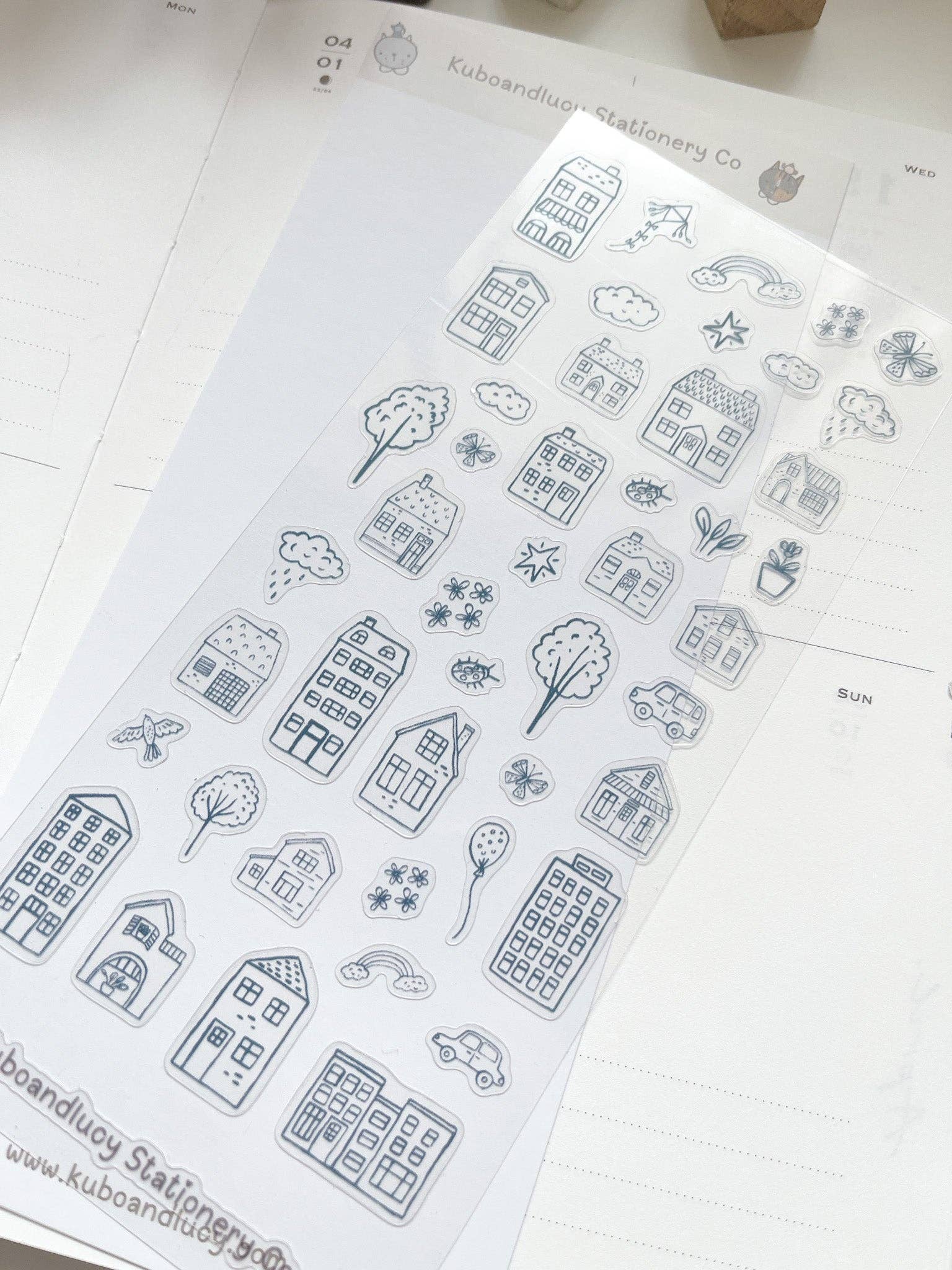 Kuboandlucy Sticker Sheet - Doodle Houses