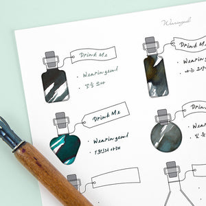 Wearingeul A5 Ink Color Swatch Paper - Alice's Potion