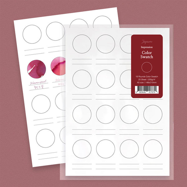Wearingeul A5 Ink Color Swatch Paper - 16 Rounds - Paper Plus Cloth
