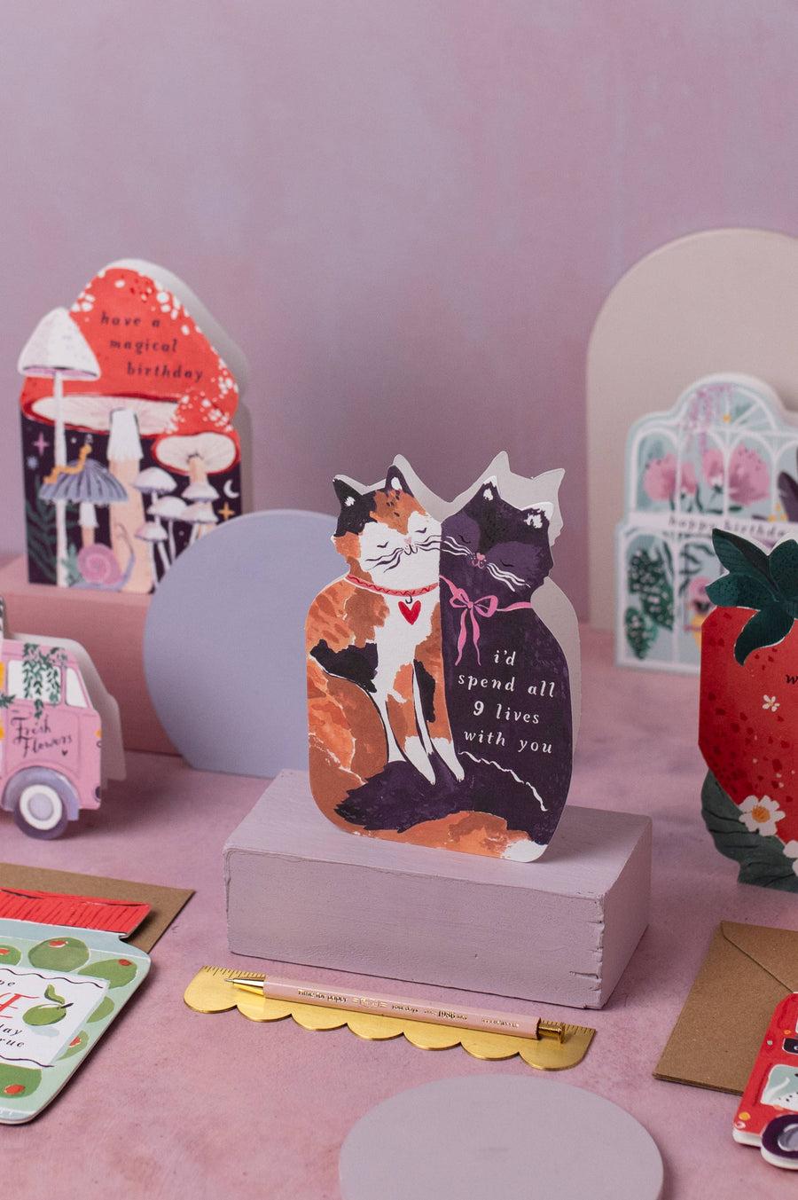 Sister Paper Co. - Nine Lives Cats Cards | Love Cards | Cat Anniversary Cards