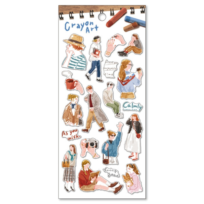 Mind Wave Crayon Art Sticker - 82047 People
