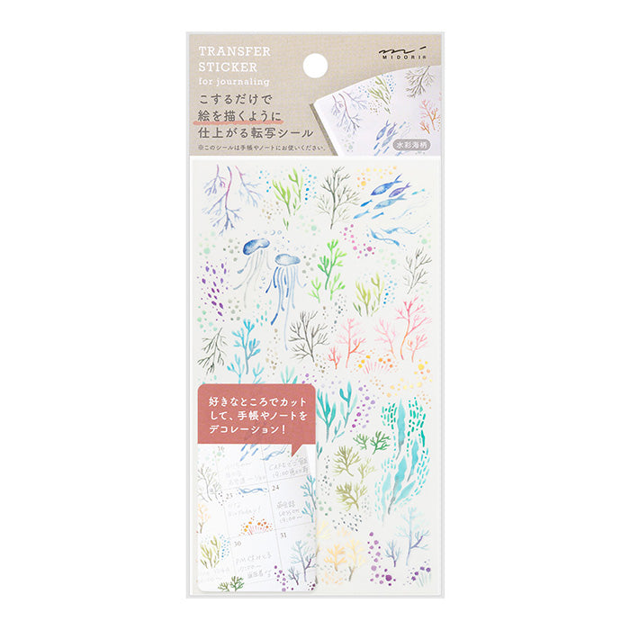 Midori Transfer Sticker - 82636 Watercolor Sea
