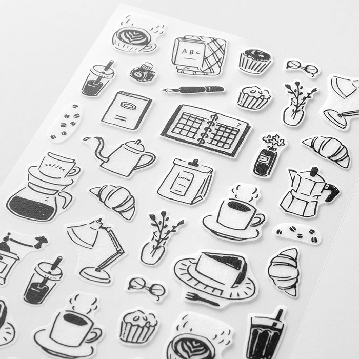 Midori Double Sheet Sticker Set - 2641 Two Sheets Monotone Café
