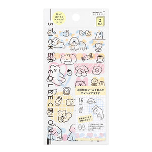 Midori Double Sheet Sticker Set - 2644 Two Sheets Cute Motif