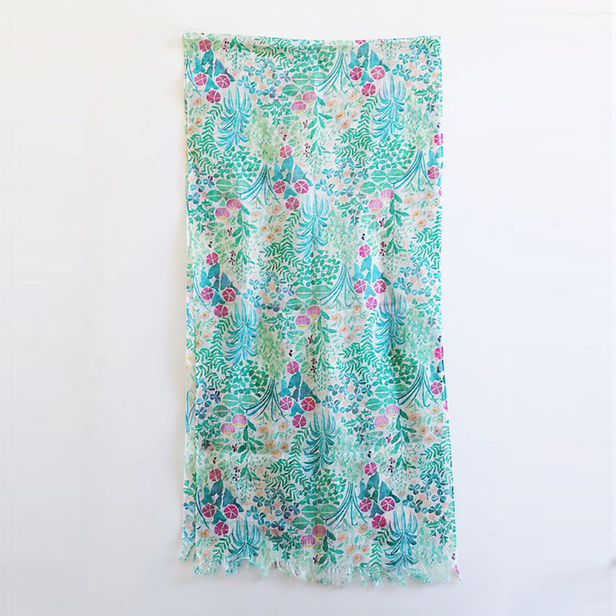 Classiky x Ten to Sen Linen Gauze Stole - Windowside Garden