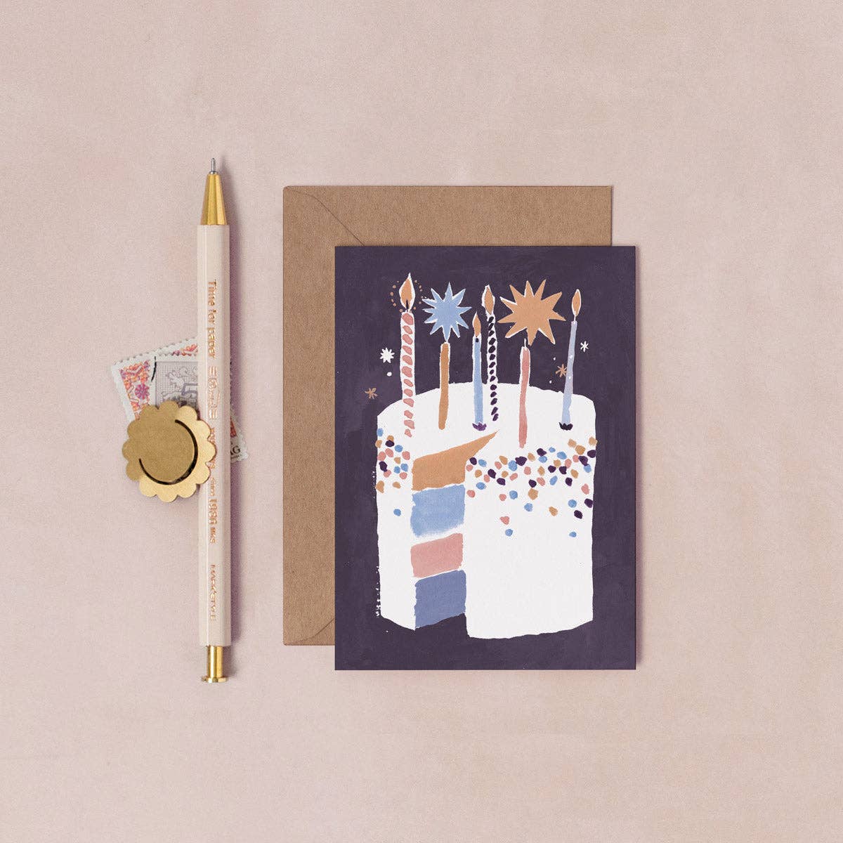 Sister Paper Co. - Cake Mini Birthday Card | Mini Greeting Card | Birthday Cake