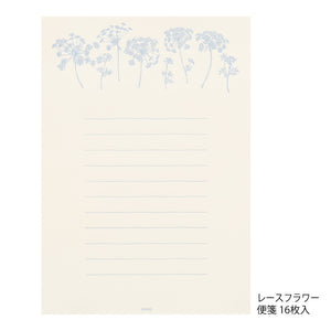 Midori Letter Writing Set - 928 Flower Color Washi Paper White A
