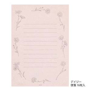 Midori Letter Writing Set - 929 Flower Color Washi Paper Pink A