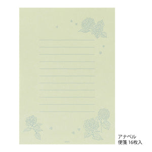 Midori Letter Writing Set - 931 Flower Color Washi Paper Green A