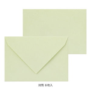 Midori Letter Writing Set - 931 Flower Color Washi Paper Green A