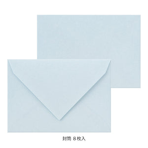 Midori Letter Writing Set - 932 Flower Color Washi Paper Blue A