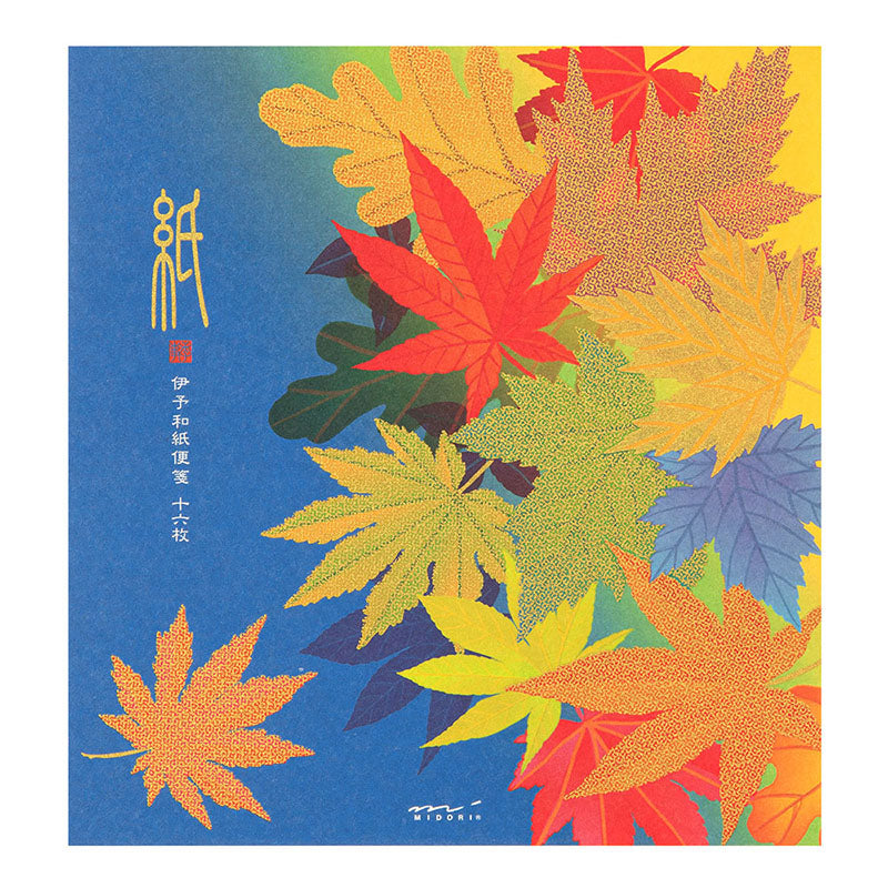 Midori Letter Pad - 181 Silk-Printing Fallen Leaves S2