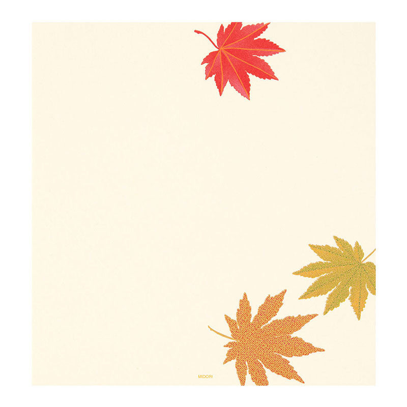 Midori Letter Pad - 181 Silk-Printing Fallen Leaves S2