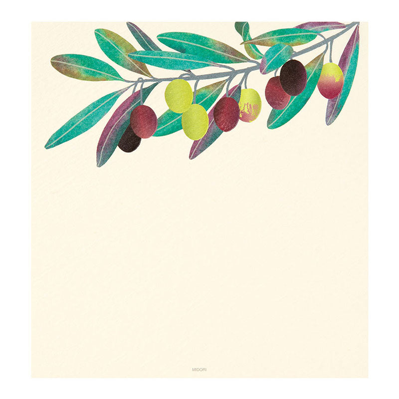 Midori Letter Pad - 179 Foil-Stamping Olive