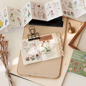 MU Die Cut Washi Tape Book - Vintage Flower Illustrations