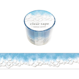 Mind Wave 30mm Clear Tape -  95212 Canvas Blue Waves