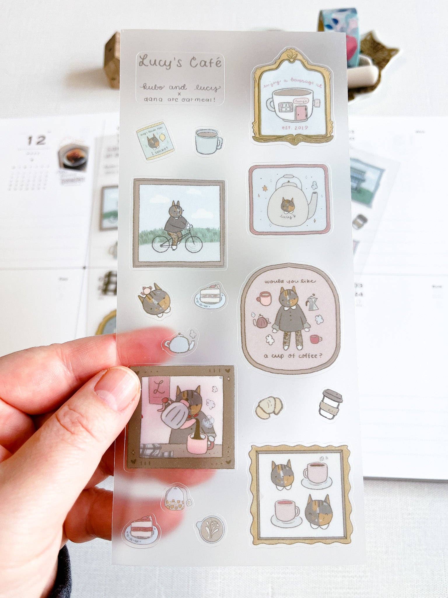 Kuboandlucy x Dana Ate Oatmeal P.E.T Clear Matte Sticker - Lucy's Cafe