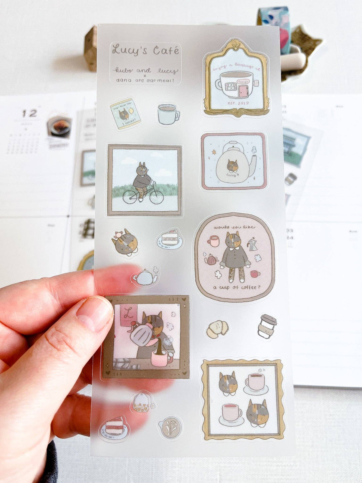 Kuboandlucy x Dana Ate Oatmeal P.E.T Clear Matte Sticker - Lucy's Cafe