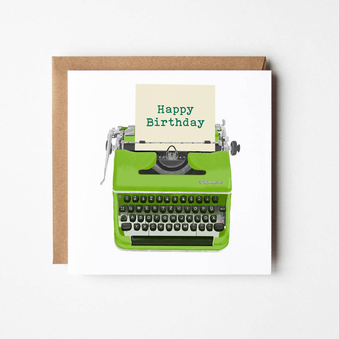 Design Smith - Happy Birthday Typewriter - blank greetings card