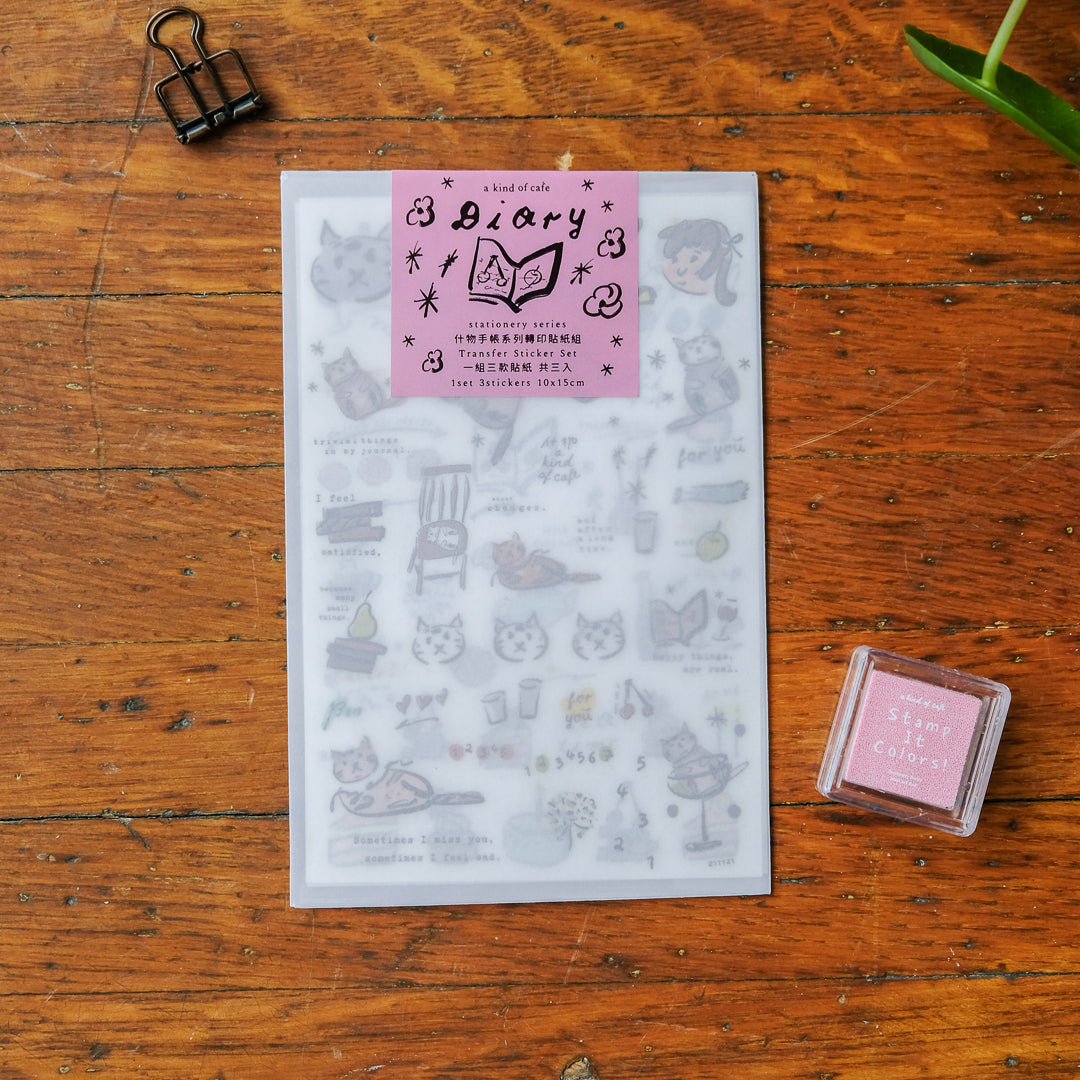 A Kind of Cafe Transfer Stickers - Dear Diary