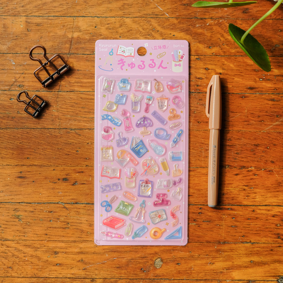 BGM Foil Stamped Kyururun 3D Stickers - Stationery