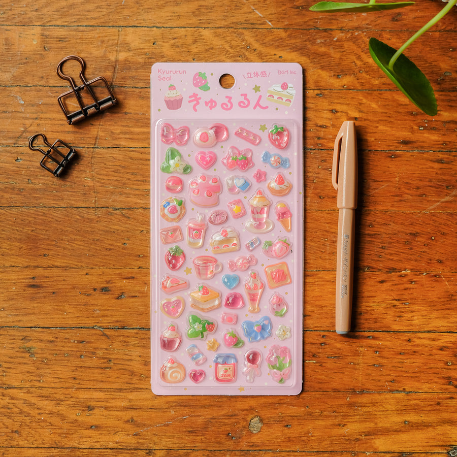 BGM Kyururun 3D Stickers - Strawberry Sweets
