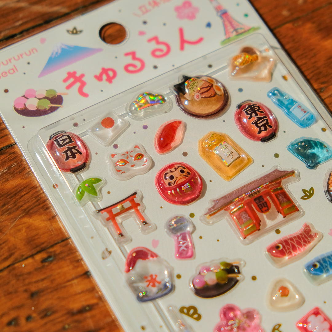 BGM Foil Stamped Kyururun 3D Stickers - Tokyo