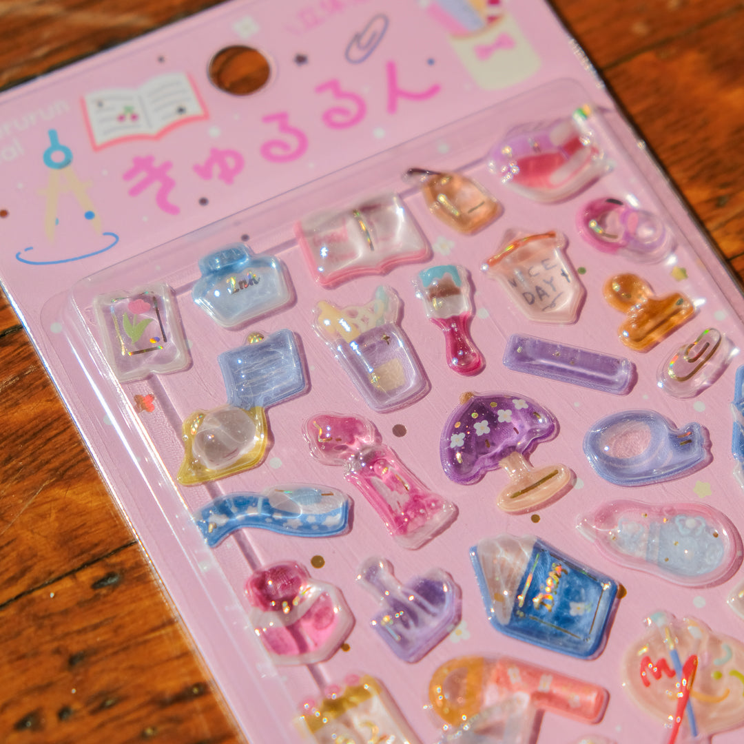 BGM Foil Stamped Kyururun 3D Stickers - Stationery