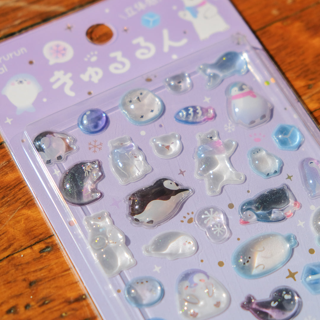 BGM Kyururun 3D Sticker Foil Stamped - Ice and Snow Animals