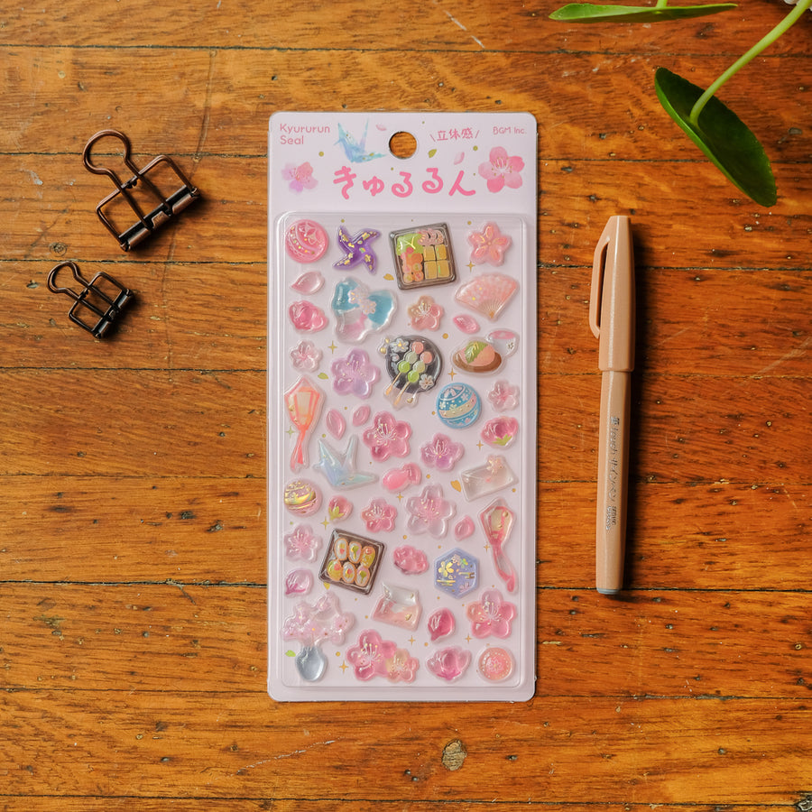 BGM Kyururun 3D Stickers - Sakura