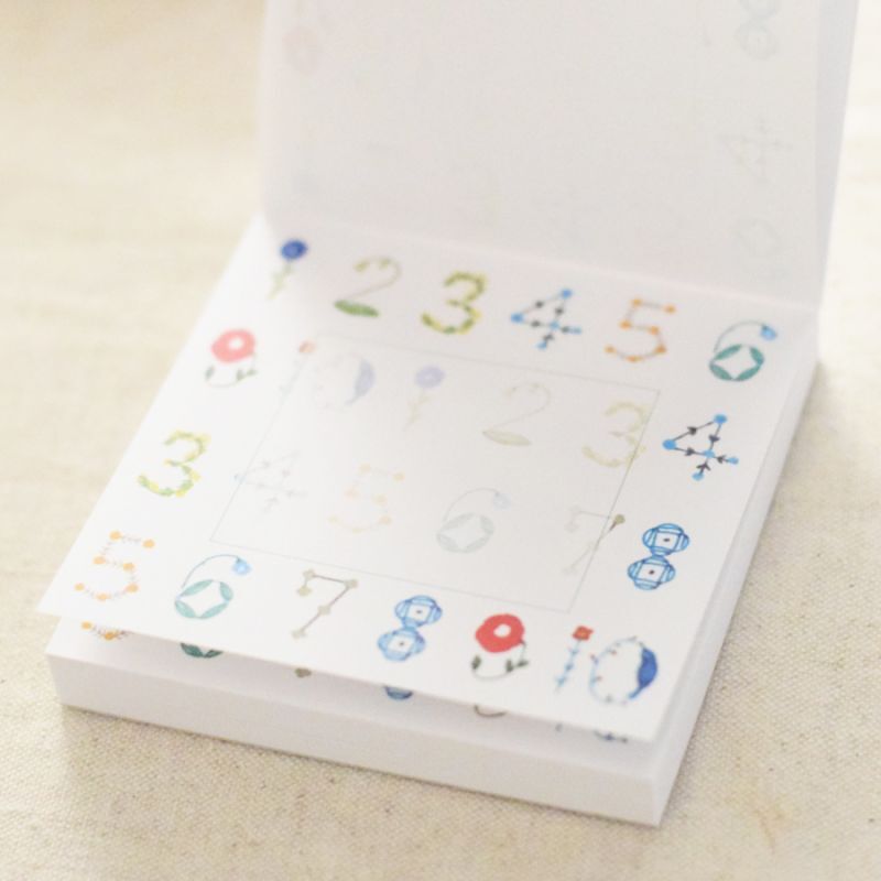 Seitousha Block Memo Pad - Flower Figures Light Blue BM-025