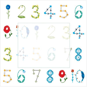 Seitousha Block Memo Pad - Flower Figures Light Blue BM-025
