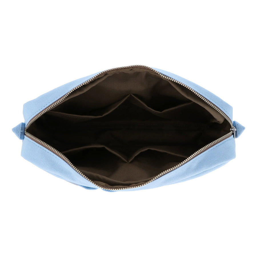 Delfonics Medium Carrying Pouch - Light Blue with Brown Zipper