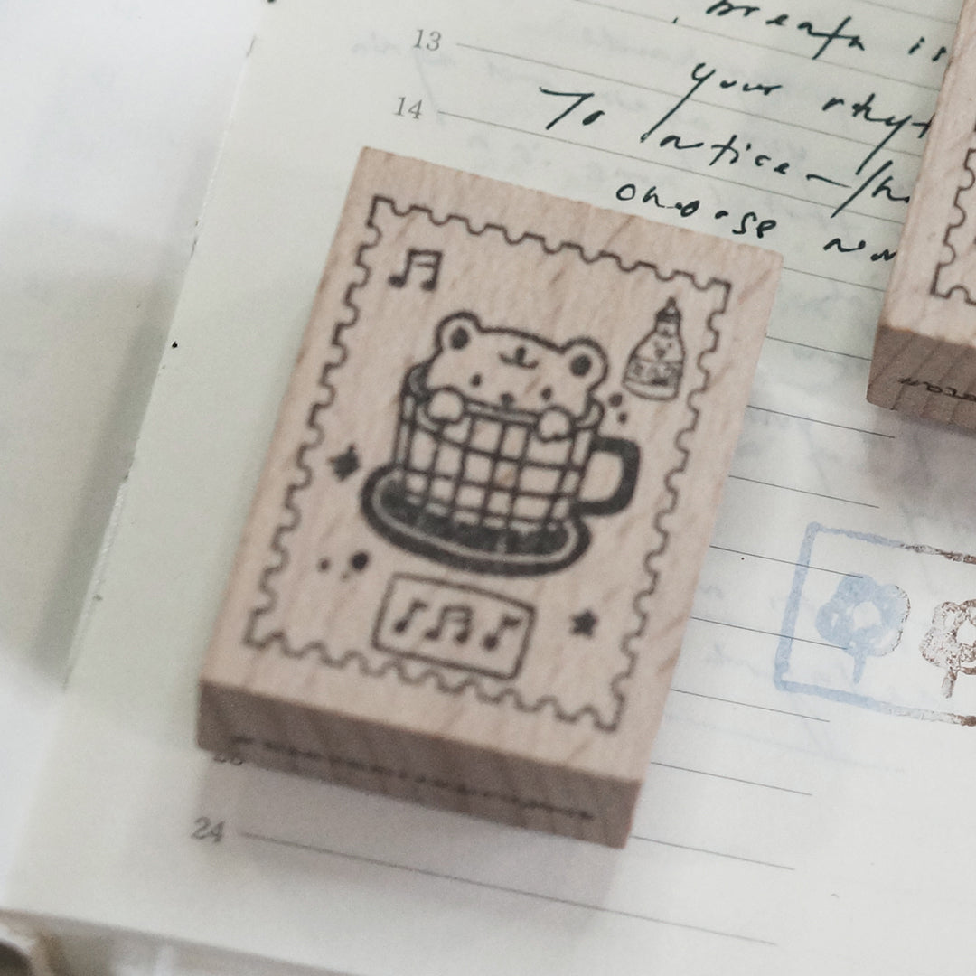 PRE ORDER: Black Milk Project Rubber Stamp - Teddy Cup (Postal Stamp) BMP300