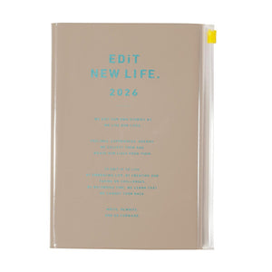 2026 EDiT Daily Typo Pocket B6 Planner - French Beige