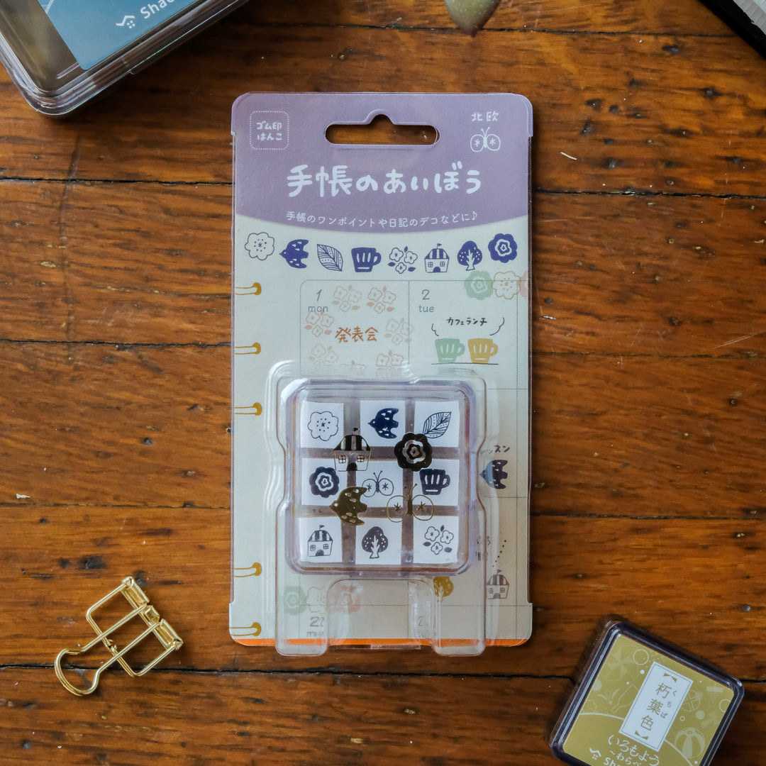Beverly Aibo 9pc Mini Rubber Stamp Set - 112 Nordic