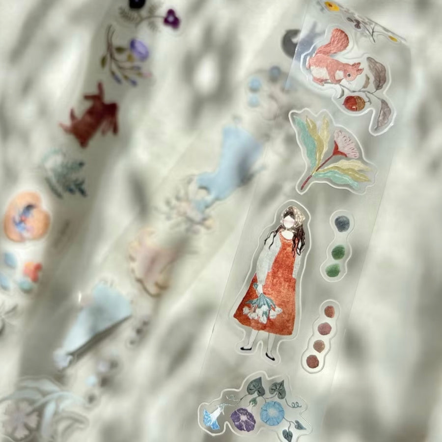 Pion - 3cm Die Cut Sticker Glossy PET Tape - Blooming