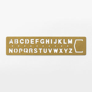 Traveler's Company Brass Template Bookmark - Alphabet